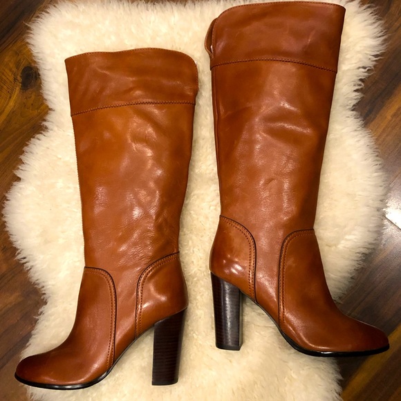 Halogen Shoes - Halogen tan leather knee high boots. Size 8.5.